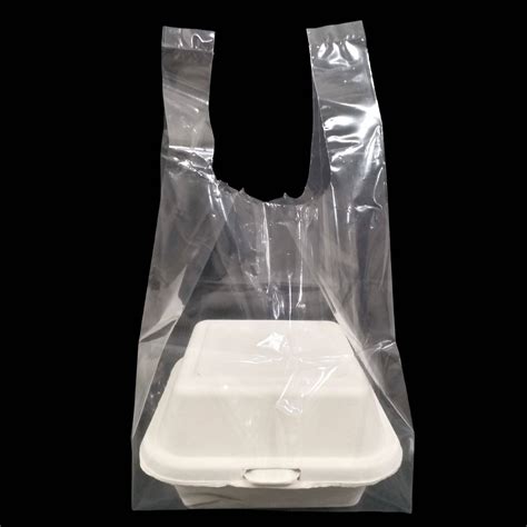 clear plastic carrying bags.